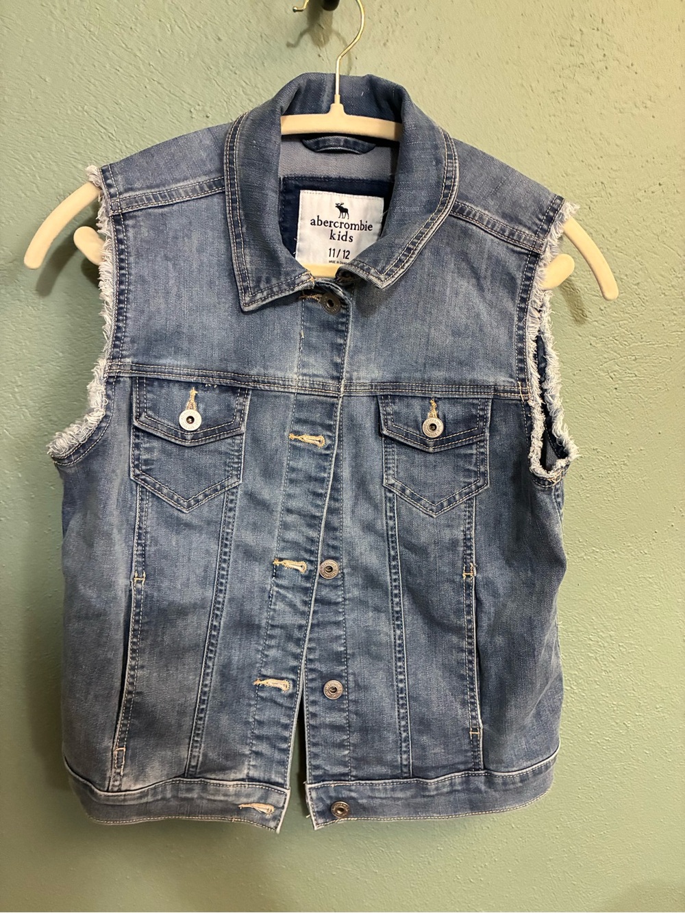 abercrombie kids Light Blue Denim Vest